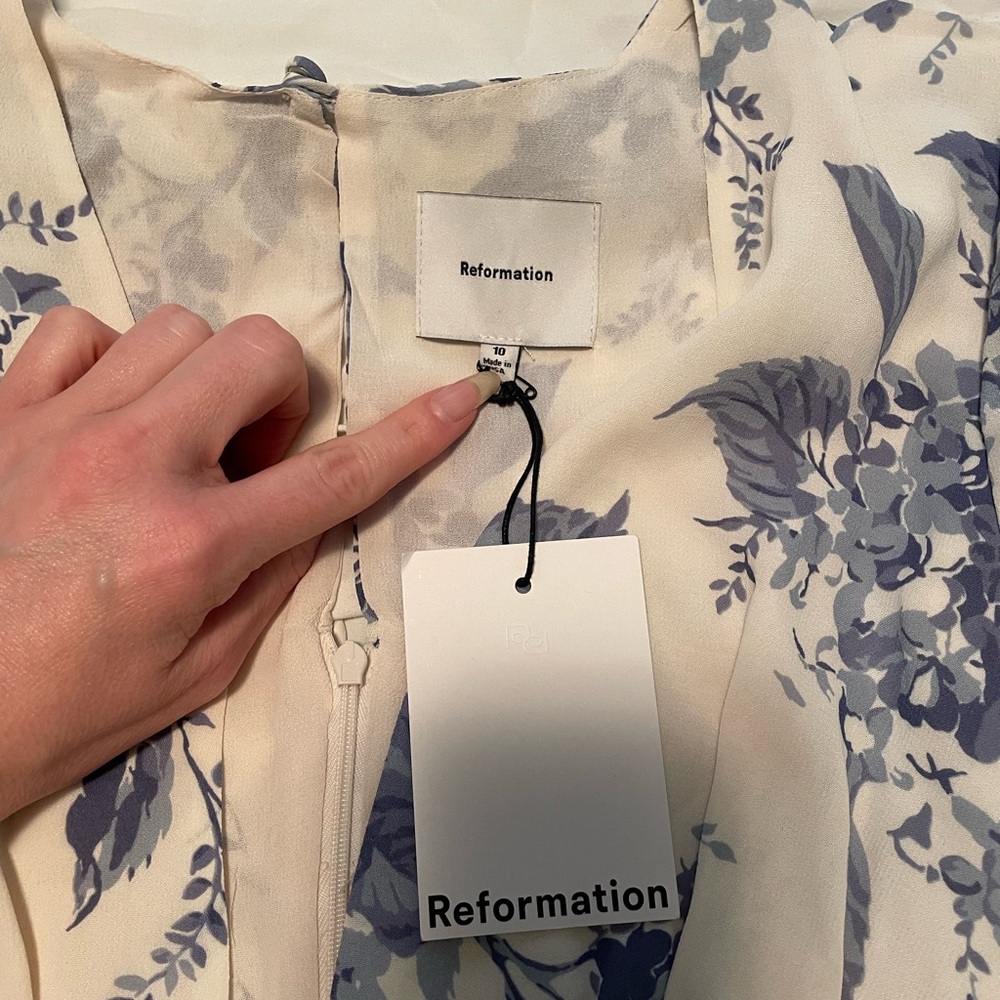 NWT Reformation Grady Dress Ivory - Size 10 (new with tags) - Picture 7 of 10
